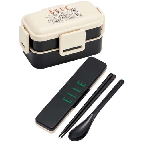 Skater ELLE Ланч-бокс бенто, 600 мл, Антибактериальный, Мягкий наполнитель, Куполообразная крышка, Двухъярусный, Женский, Сделано в Японии, PFLW4AG-A