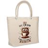 Sac De Plage - PLANETEE - Isotherme Lila Chouette Grain - Coton - Grande Contenance - Imprimé En France