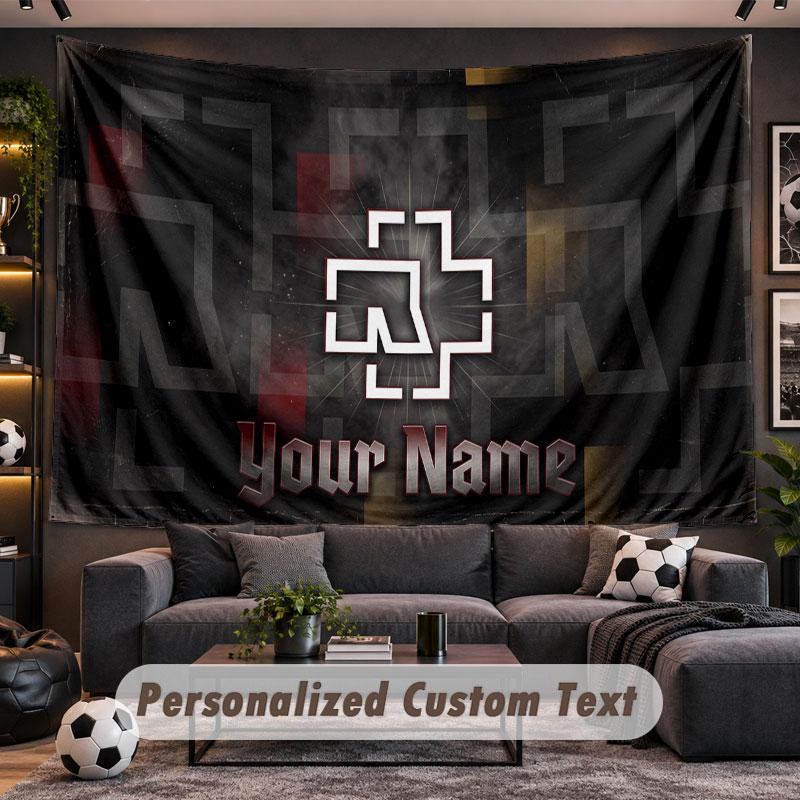 Wall Hanging Tapestry Custom NameRammstein Pattern Personalized Printed Fabric Wall Decor
