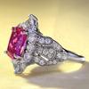 Xiancan Jewelry 2023 Pink Moissanite Silver Ring - Niche Light Luxury Style