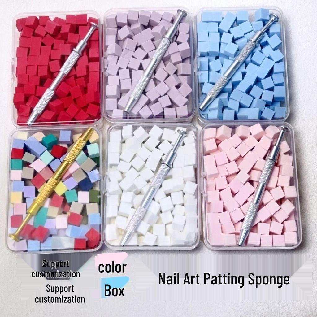 Набор инструментов для ногтей: Мини Пат Клей Губка, Зажим для царапин, Квадратная салонная губка