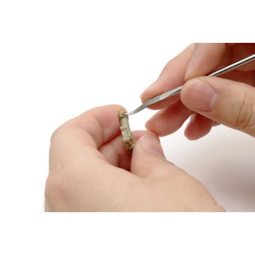 Wave Hobby Tool Series HG Special Shape Diamond File, Triangular, Curved Tip/Small, for Plastic Models, HT-686, Grip: Red