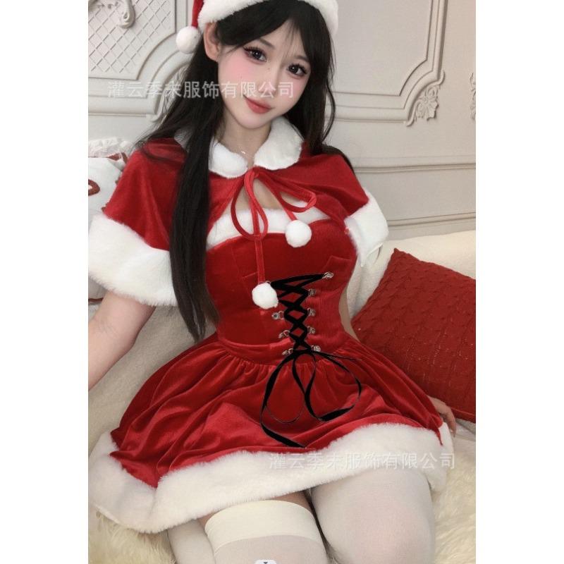 Сексуальное нижнее белье в стиле принцессы! Рождественская шаль бархатное платье сексуальная шнуровка на талии чистая похоть B82