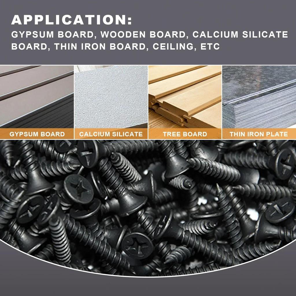 50 шт. M3.5 черные винты с плоской крестообразной головкой для листового металла, сверла по дереву, винты из углеродистой стали, подходящие для обслуживания деревянной мебели