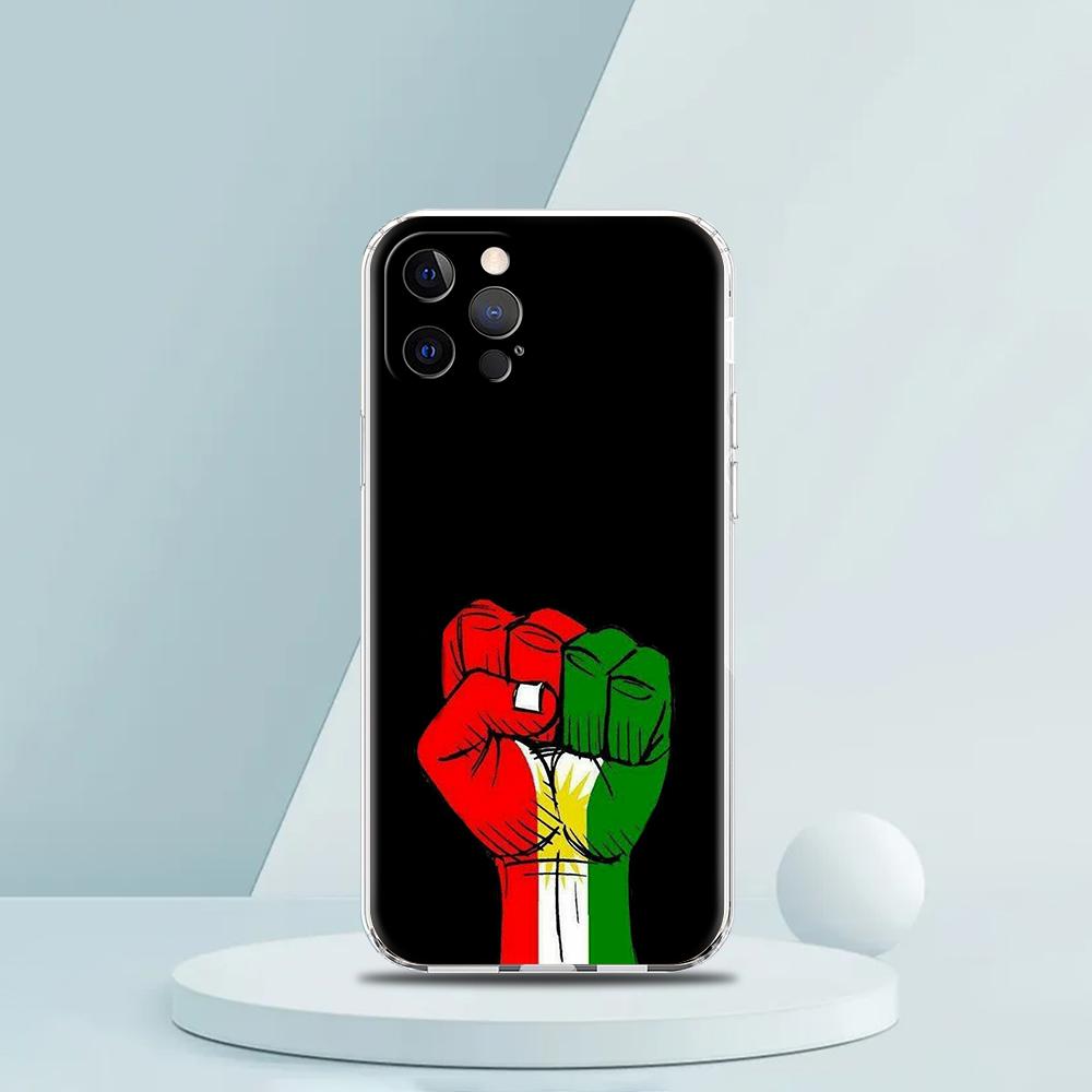 K-Kurdistan Flag Phone Case for iPhone 16 15 14 13 12 Pro Max Transparent Soft for iPhone 11 Pro Max 7 8 Plus XS XR Shell Capas