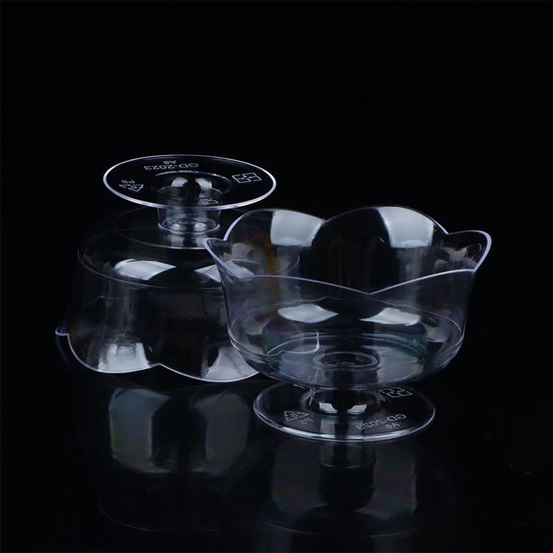 10 шт. креативные прозрачные формочки для десерта в форме лотоса, пластиковый контейнер для мусса