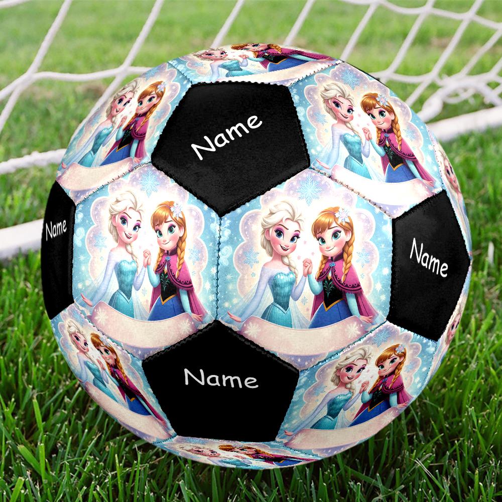 Custom Name Elsa Theme Size 5 Soccer Ball, Suitable for Both Indoor and Outdoor Matches, a Gift Suitable for Everyone.
