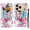 For iPhone 17 Pro Case Pattern Leather Wallet Phone Cover with Strap