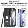 Full Cover Anti-Drop Flip Case With Front Glass for Samsung Z Fold 5 Stand and Pen Slot Fall Protection Phone Case for Mobile