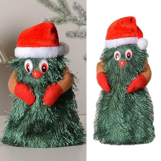 Поющая и танцующая рождественская елка, электрическая вращающаяся электрическая игрушка, очаровательная забавная елочная кукла, зеленое украшение для рождественской вечеринки