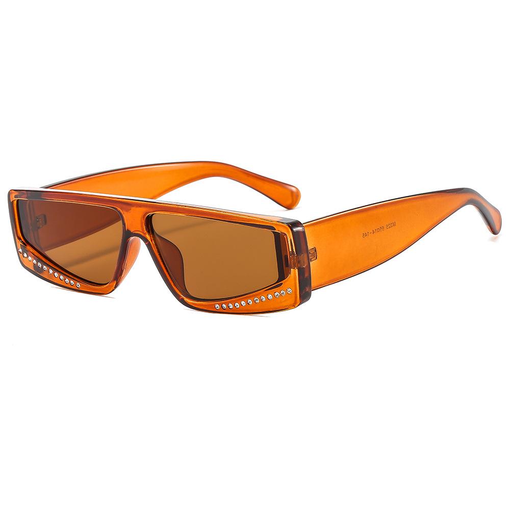 Luxury Leopard Gradient Rectangular Women Sunglasses Colorful Bright Diamond Decoration Small Frame Men Sun Glasses Uv400