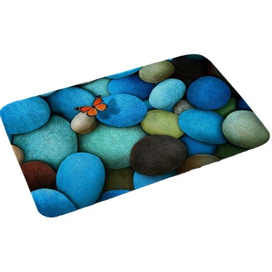 3D Оптическая Иллюзия Коврик для Ванной Нескользящий Коврик для Ванной с Рисунком Гальки Быстросохнущий Абсорбирующий Напольный Коврик для Ванной Ванны Душа Раковины