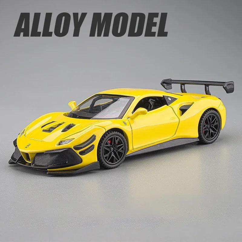 1: 32 суперкара Ferrari 488 со звуком и светом, литой автомобиль, инерционный, детские игрушки, модные игрушки для детей HL6