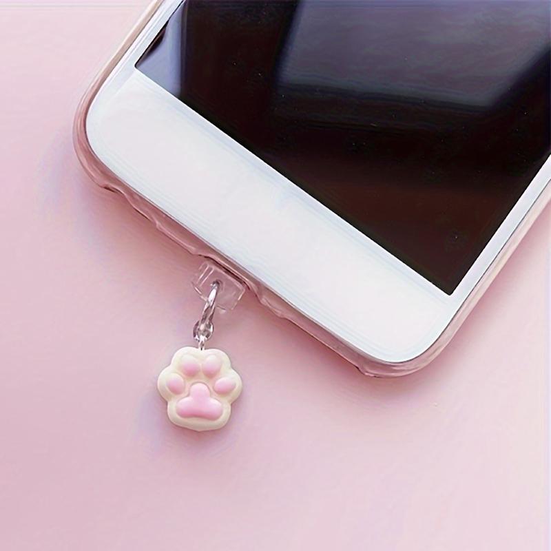 Заглушка для порта зарядки телефона, милая лапка кошки, аксессуар-подвеска для iPhone, интерфейс Type-C