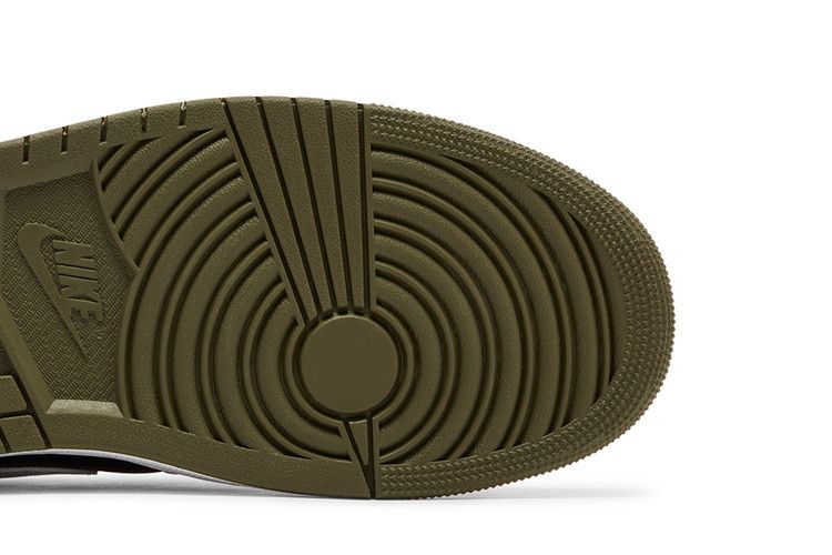 Men's Sneakers Nike Jordan 1 Mid Black White Olive Black/Medium Olive/Sail/White