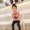 Girls Spring and Autumn High Neck Long Sleeve Sweater Solid Color Cute Knitwear
