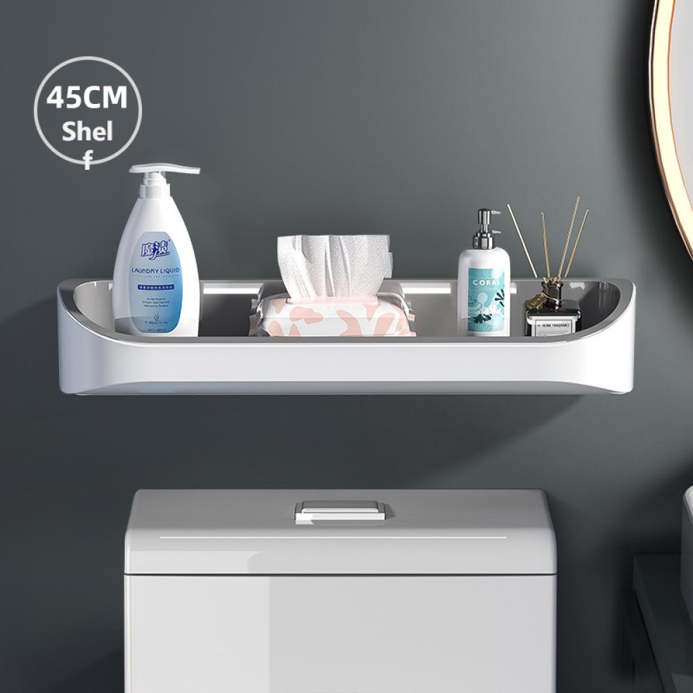 Полка для унитаза, настенная, многофункциональная, туалетные принадлежности для ванной комнаты, большая неперфорированная полка для хранения в ванной комнате