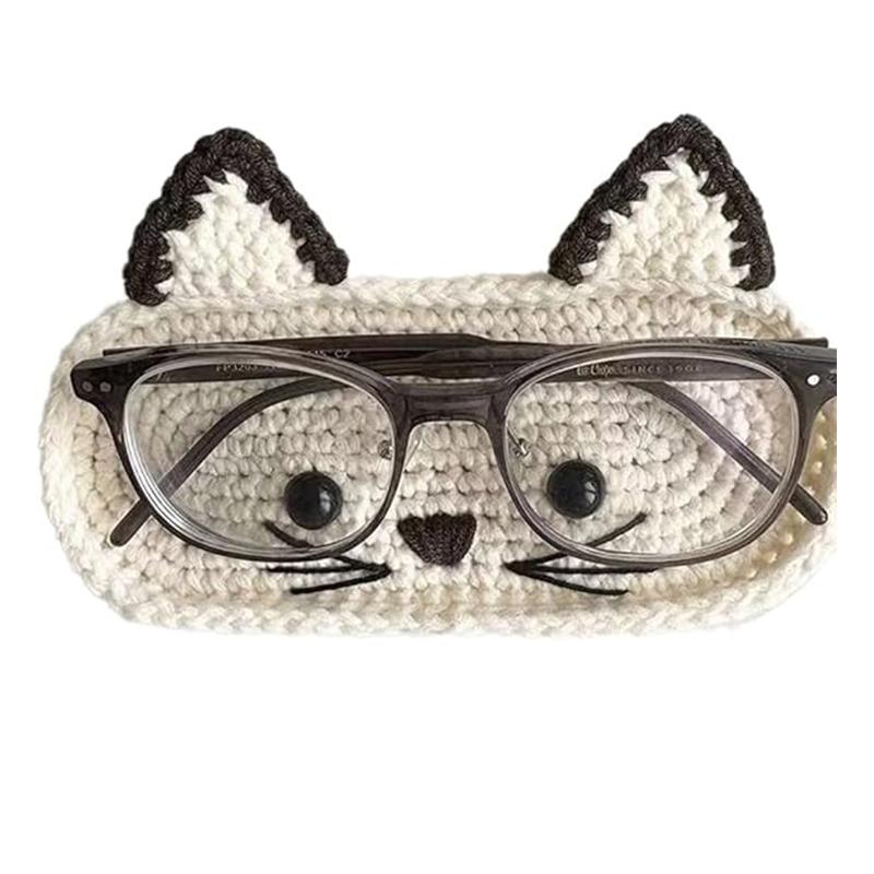 Вязаный крючком держатель для очков – Держатель для очков для стола и прикроватной тумбочки – Милый чехол и органайзер для очков