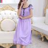 Girls Nightgown Stylish Thin Comfortable Summer Nightdress Ruffle Hem Loose Fit Pajamas Dress Girls Nightgown Loungewear