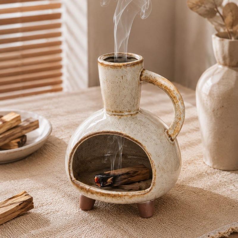 Подставка для Palo Santo Керамическая курильница Подставка для сжигания шалфея Держатель для палочек Ароматерапевтическая печь