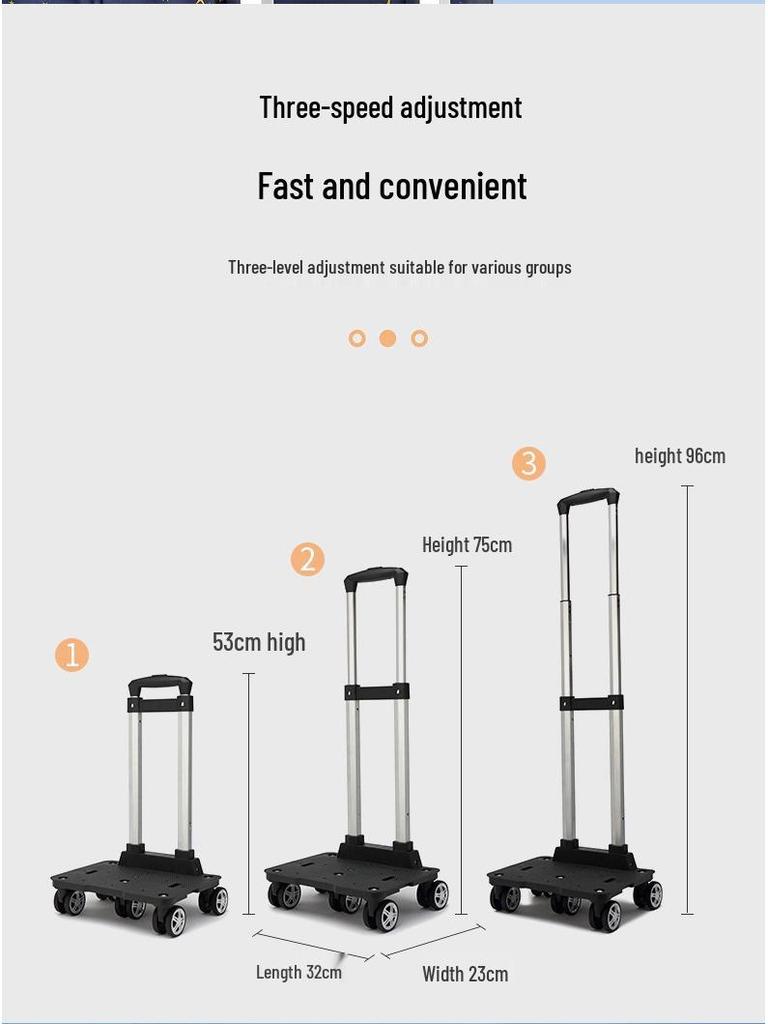 Складная Портативная Тележка для Продуктов с Сумкой - Бытовая Тележка для Супермаркета