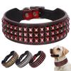 2 Inch Wide Dog Collar Real Leather Big Dog Collars Spike Studded Pet Necklace Durable for Medium Large Dogs French Bulldog Pug