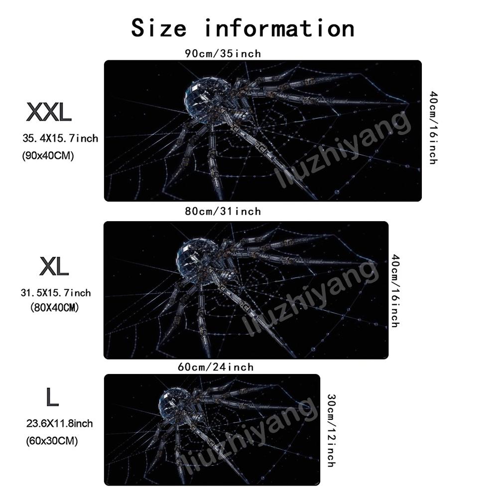 Red Spider Web Mouse Pad Large Computer Office Game Table Mat Rubber AntiSlip Stitched Edge Keyboard Mats 60x30 Desk Pads