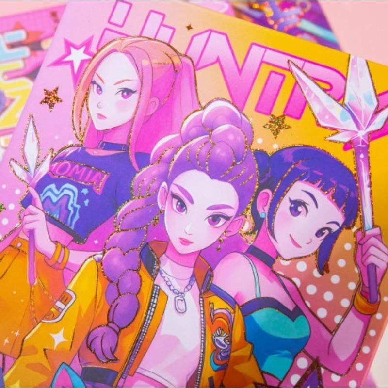 Hot K-POP Demon Hunter Girl Group A5 color page magnetic buckle notebook diary color planner book suitable for gift giving