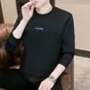 Мужские толстовки весна осень новые тонкие топы модная повседневная футболка с длинным рукавом