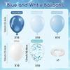 50 Pcs Blue and White Balloons 10/12 Inch with Blue Sequin White Balloons for Wedding and Birthday Party Decor