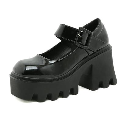 Модные Новые Мэри Джейн на Высоком Каблуке 2025: Женские туфли маленького размера с острым носком, толстой платформой и массивным каблуком