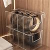 Clear Organiser Box For Neckties Belts Jewelry Multi Compartment PET Storage Case Home Organization Tool