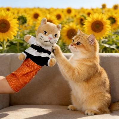 Кот Каратэ Кукла Котенок Кукла с Рукавом Интерактивная Кошка Защитная Игрушка для Предплечья Ручная Борьба Кукла Кот Рука Кусающая