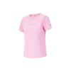 Li Ning Running Series Solid Color Quick-Dry Reflective Breathable Round Neck Short Sleeve T-Shirt Women Tops Light-Pink ATSU190-7