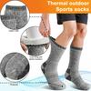 Men Fleece-Lined Socks Winter Thermal Hiking Socks Thick Warm Terry Mid-Calf Socks for Outdoor Sports Skiing Running Daily Wear
