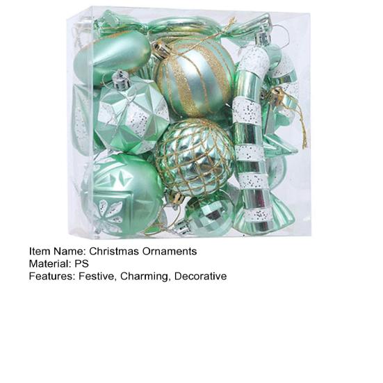 16 шт. Рождественские шары, украшения для елки, пластиковые трости, леденцы, колокольчики, подвесные украшения, праздничные принадлежности для вечеринок