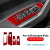 Soft Carbon Fiber Window Switch Panel Frame Sticker for Volkswagen Polo 2018 2019 2020 2021 2022 2023-2026 LHD RHD Interior Trim