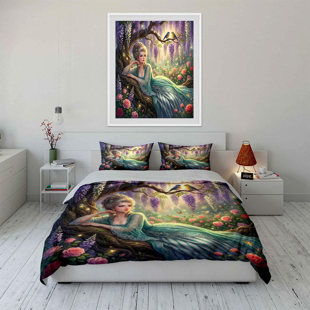 Whimsical garden's serene dream. Bedding sets Duvet covers Pillowcases(1* Duvet Cover 2* Pillowcases without duvet insert)