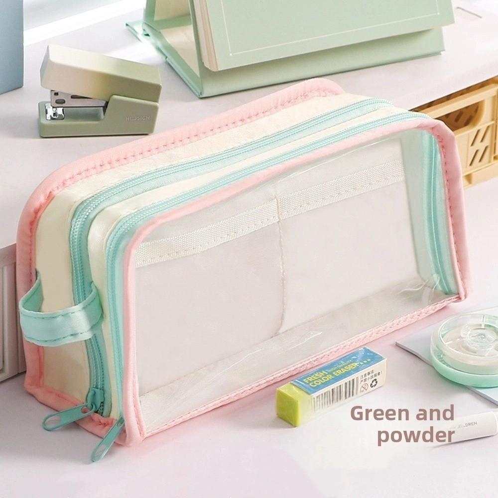 Transparent Display Korean PVC Stationery Bag Desktop Storage Ins Pencil Pouch Children Kids