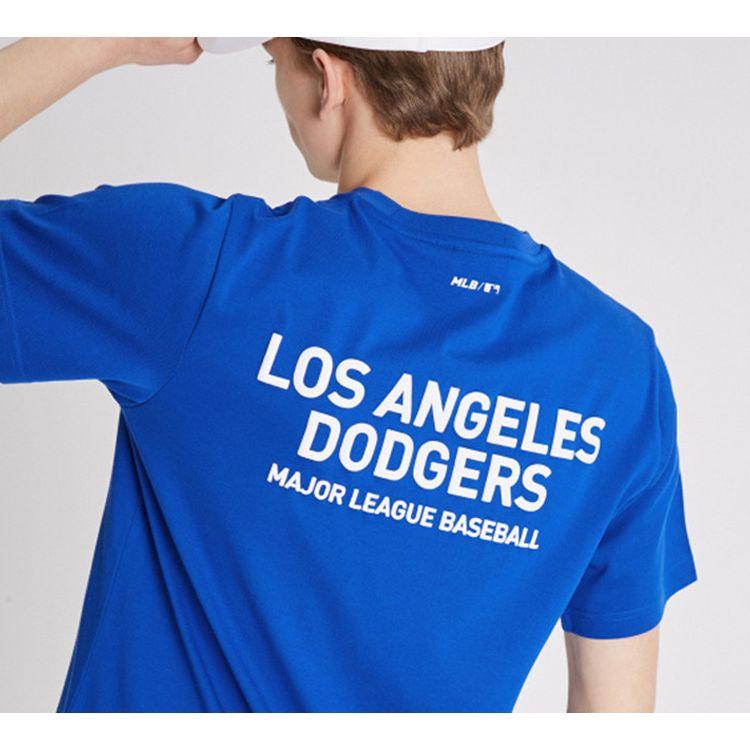 MLB NY/LA Los Angeles Dodgers Американский Винтаж Дофамин Базовый Принт Логотипа Спортивная Футболка с Круглым Вырезом Свободная С Коротким Рукавом Унисекс Топы Синий 31TS21931-07U