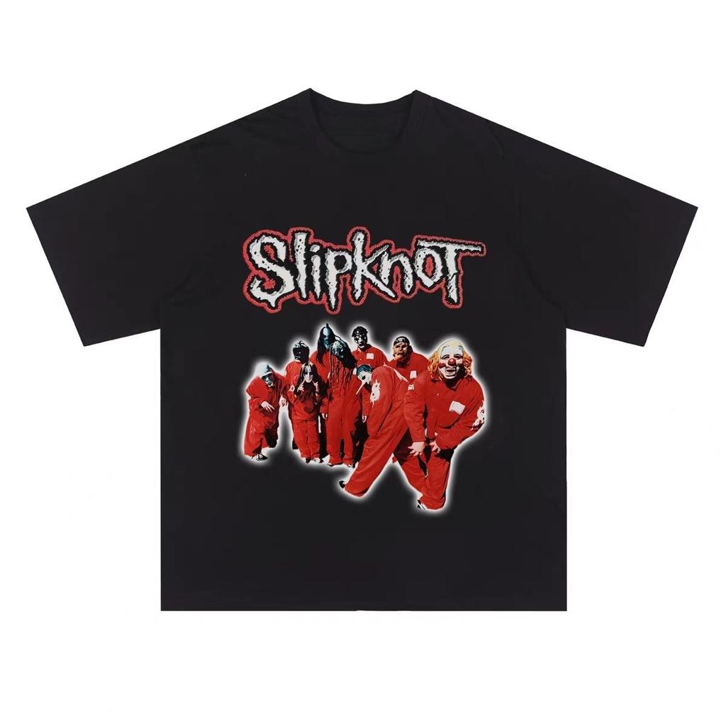 Slipknot Slipknot Группа Хлопковая Футболка с Коротким Рукавом Печать Цифровая Печать Унисекс и Женская для Хэви-Металла Панк-Рока