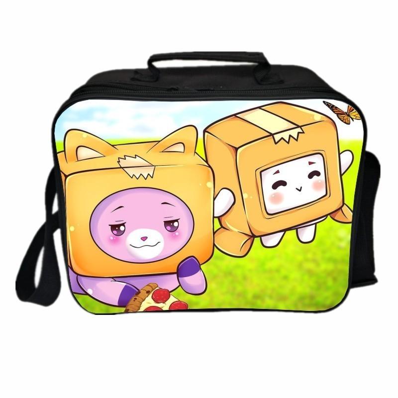 Lankybox Insulated Lunch Box Bag For Kids With Large Capacity And Adjustable Strap For Outdoor Fun