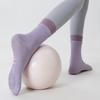 Yousheng 1 Pair Yoga Socks with Non-slip Gripper Breathable Moisture-Wicking Ballet Dance Fitness Pilates Athletic Gym Sports Mid-calf Socks
