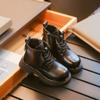 2024 Детские хлопковые ботинки для девочек, зимние, новые, модные, удобные, в корейском стиле, повседневные, нескользящие, универсальные, кожаные ботинки