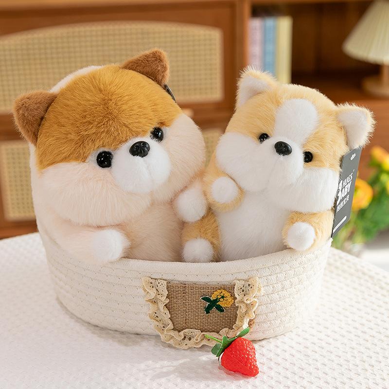 Soft Cute Ball Corgi Plush Toy Children Sleeping Husky Pillow Claw Machine Pomeranian Gift