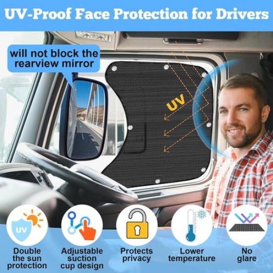 Подходит для полуприцепа Kenworth T680 Volvo VNL Боковое окно Защита от солнца Анти-УФ Новое