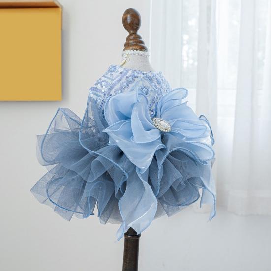 Платье для собачки-принцессы, блестящее кружевное платье-пачка для маленьких щенков, одежда для собачьих нарядов на свадебные вечеринки