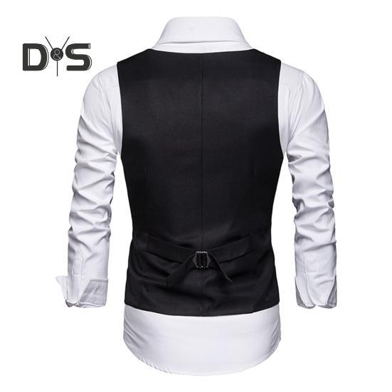 Мужской жилет в деловом стиле без рукавов с V-образным вырезом, облегающий кардиган, однобортный, однотонный, из шелковистой ткани, с карманами, свадебный жилет для жениха