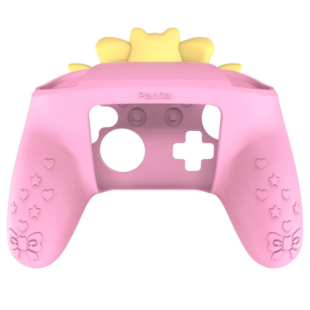 PlayVital Sweetheart Kitty Silicone Cover for Switch Pro Controller Cute Grip Joystick Grip and Protective Silicone Case for Switch Pro Controller –