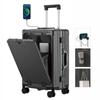 Front Open Carry USB Charging Aluminum Front TSA Lock Mobile Side Cup Multiple Storage Ultra Popular Colors [RIRAKIE] Suitcase, Case, Type-C, Port,